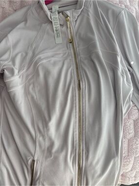 lululemon athletica Soft Light Gray Full-Zip Bomber Jacket